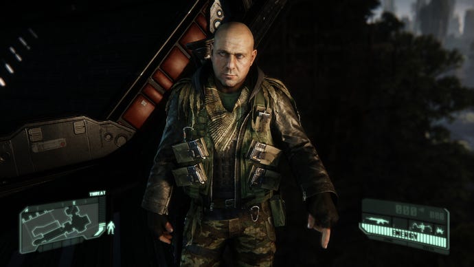 Crysis 3’s Psycho glumly debates with Prophet.