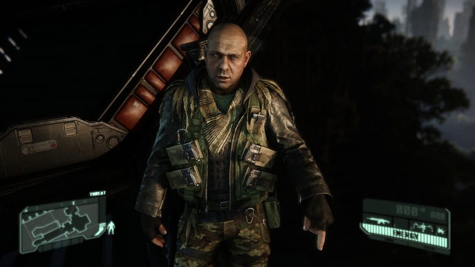 Crysis 3’s Psycho glumly debates with Prophet.