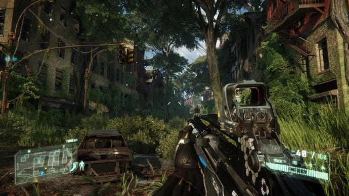 An overgrown New York street in Crysis 3.