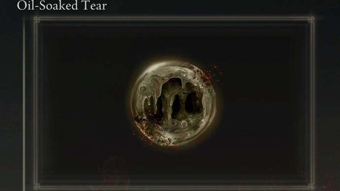 A close-up of the Oil-Soaked Tear item icon in the inventory of Elden Ring: Shadow Of The Erdtree.