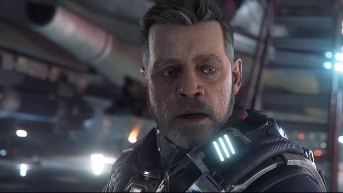 Mark Hamill as he appears in Star Citizen spin-off game Squadron 42.
