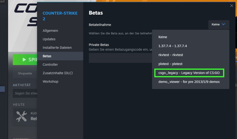 Ihr wollt das alte CS:GO spielen? Counter-Strike 2 bietet eine ...