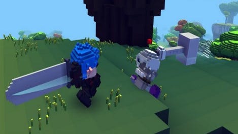 Cube World Dinosaur Takes A Promotional Beating
