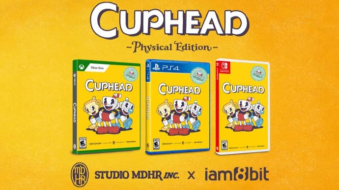Photos of the physical boxes for Cuphead on Ps4, Xbox One and Nintendo Switch