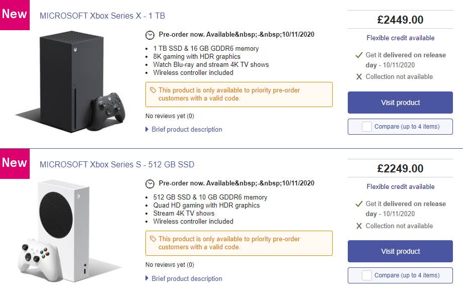 Xbox series x shop pre order currys