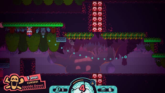 cursed to golf screenshot showing upside down pixelated gameplay