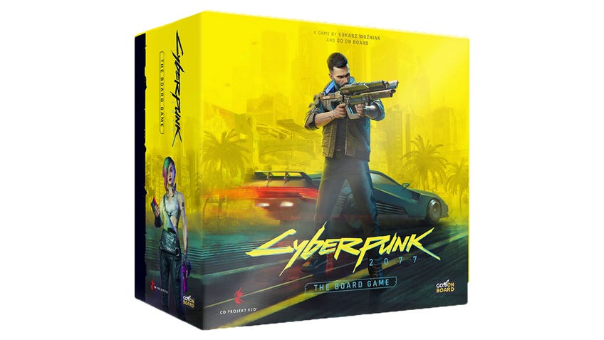 An image of the box for Cyberpunk 2077 - The Board Game.