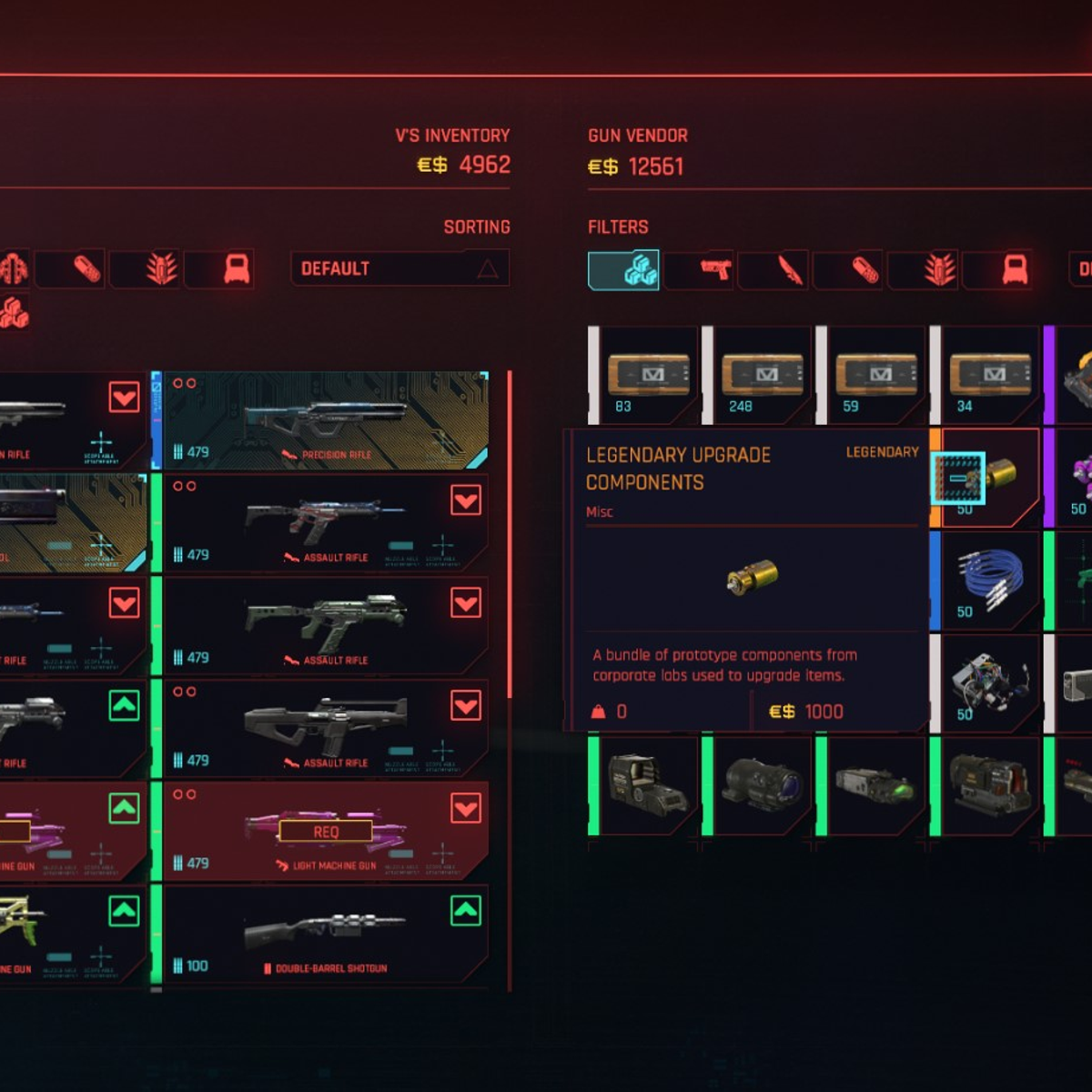 Cyberpunk 2077 Crafting | Where to get legendary upgrade and item