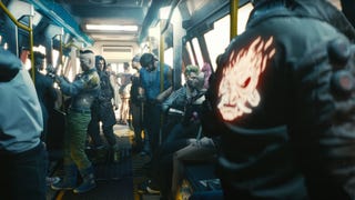 The metro from Cyberpunk 2077's E3 2018 trailer.