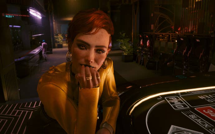 A close-up of a lady’s face in Cyberpunk 2077: Phantom Liberty.
