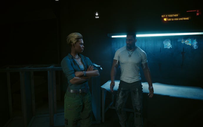 Alex and Reed hang out in Cyberpunk 2077: Phantom Liberty.