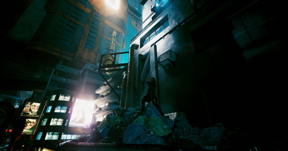 This Cyberpunk 2077 mod literally called Weeee lets you leave your flat via a big slide like a trash Batman This Cyberpunk 2077 mod literally called Weeee lets you leave your flat via a big slide like a trash Batman