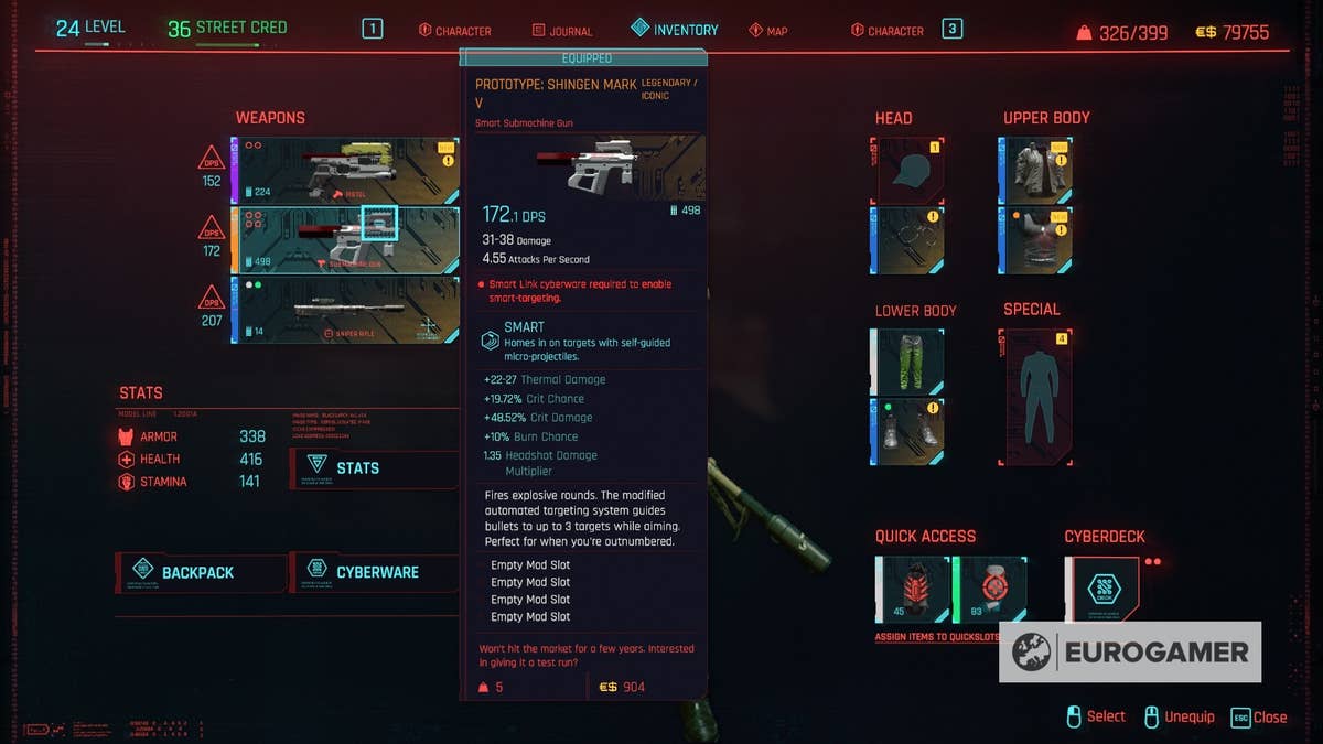 Cyberpunk 2077 best weapons, including best assault rifles, sniper