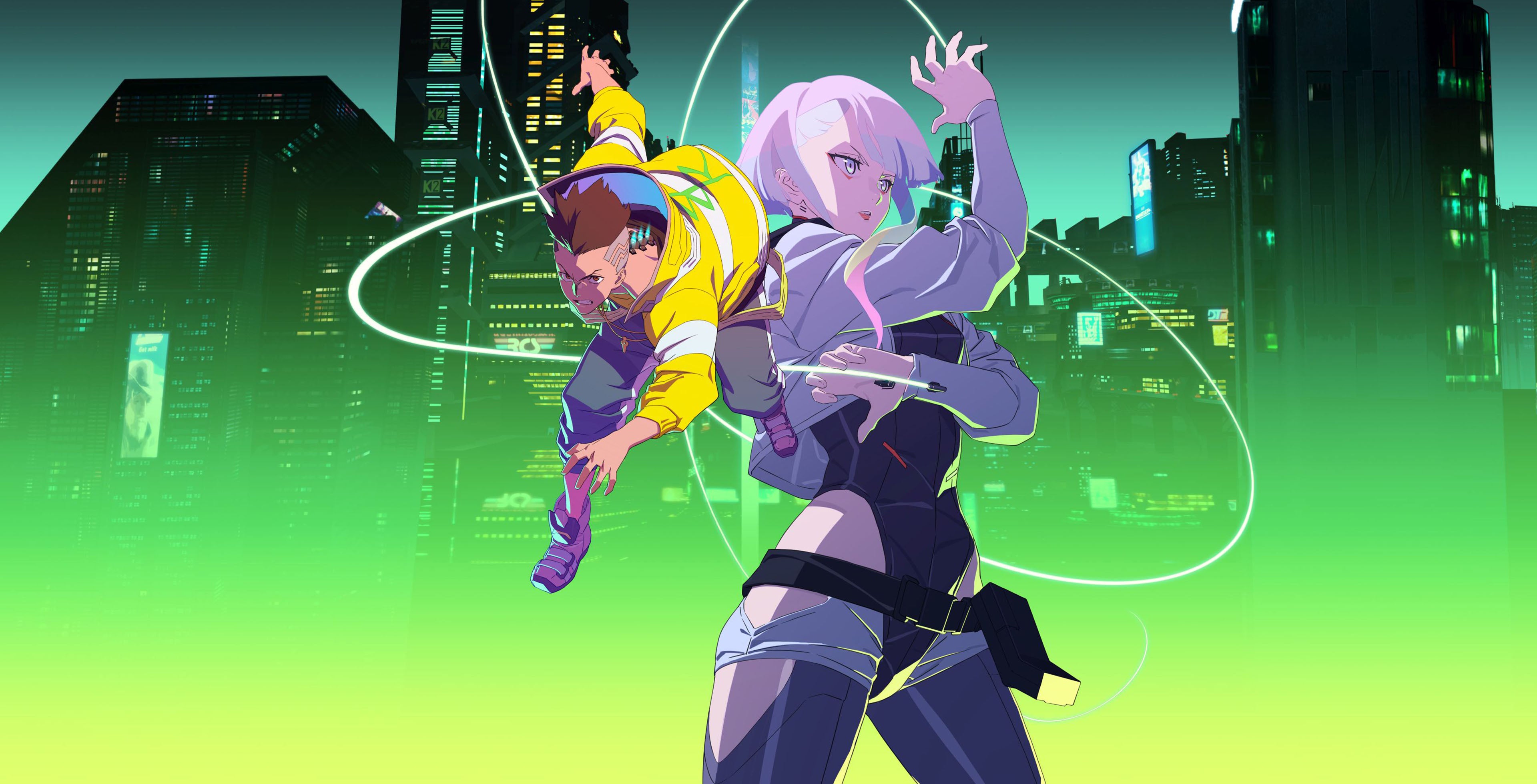 Key art for the Cyberpunk: Edgerunners anime.