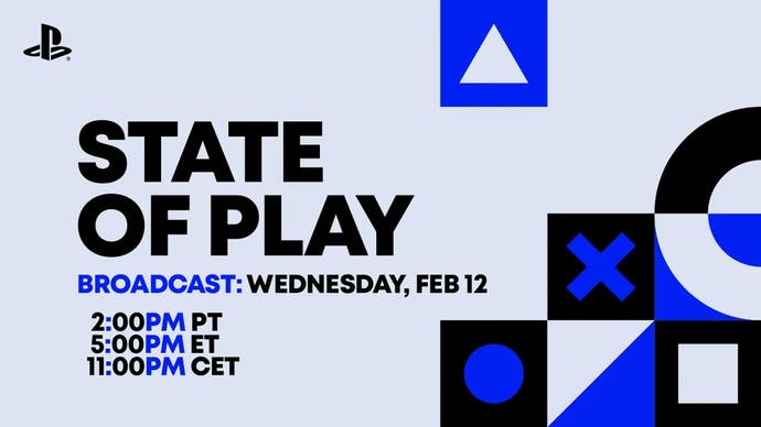 Sony State of Play logo with stream broadcast times