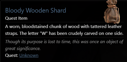 Bloody Wooden Shard description in Diablo 4