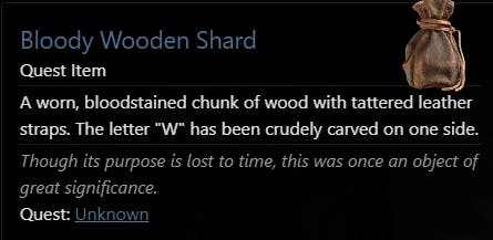 Bloody Wooden Shard description in Diablo 4
