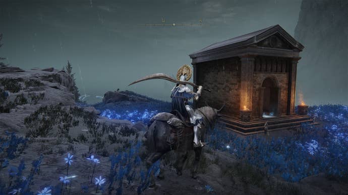 The Southern Nameless Mausoleum building in Elden Ring Shadow Of The Erdtree.