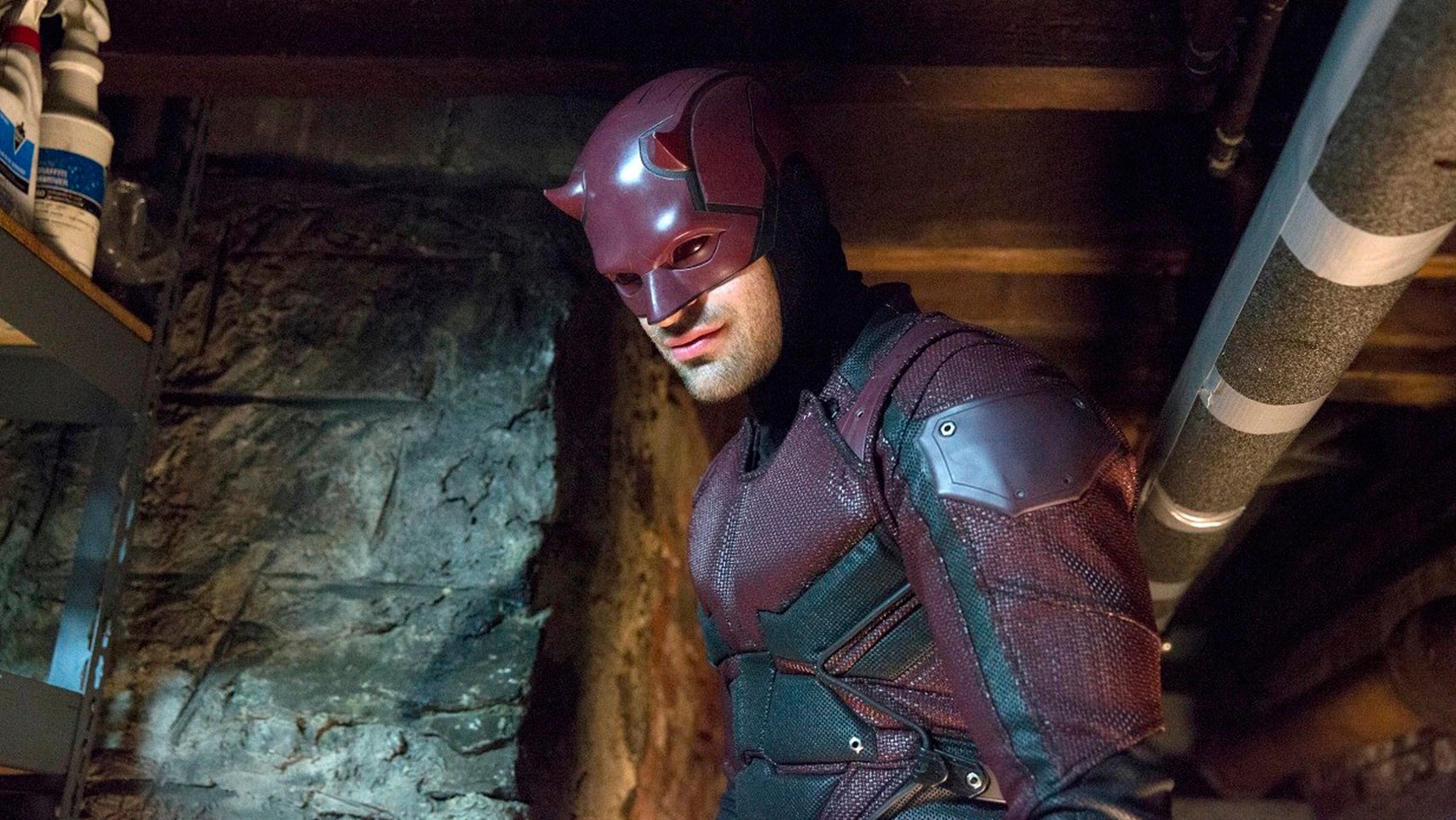 Netflix's Daredevil stood in an underground area. - 1