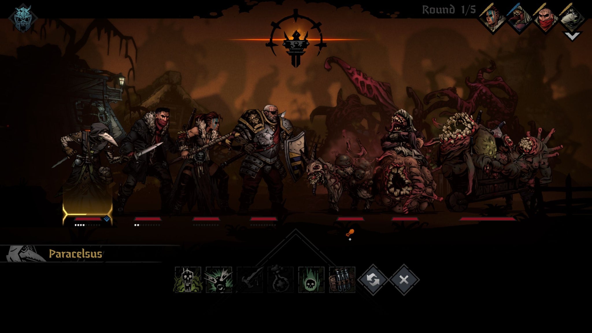 A meaty battle scene in Darkest Dungeon 2 - 3