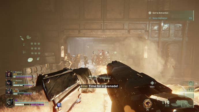 Darktide review - mowing down a horde with the ripper gun