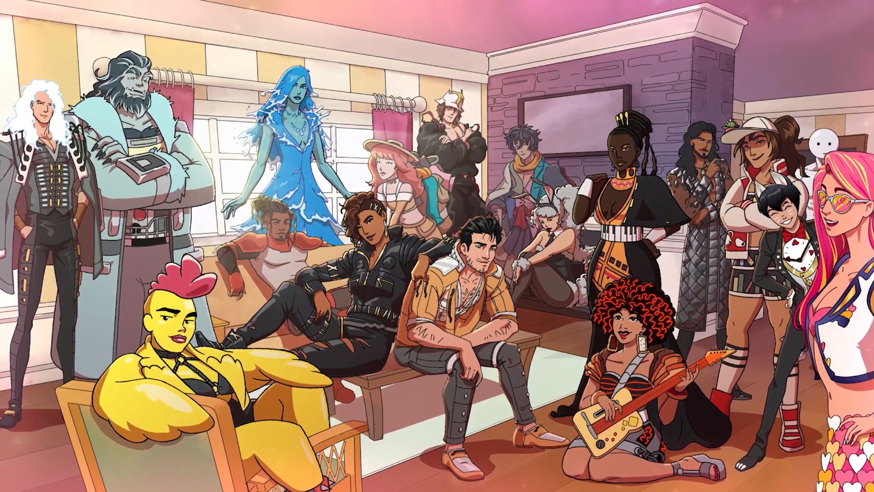 A bunch of dateable characters in Date Everything. - 1