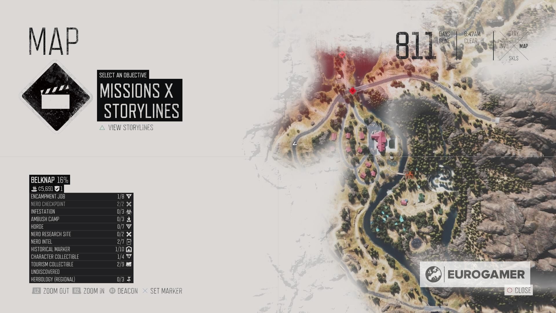 Days Gone Nero Research Site locations, Nero Checkpoint locations and