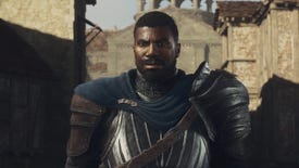 A close-up of Captain Brant, a key character in Dragon's Dogma 2.