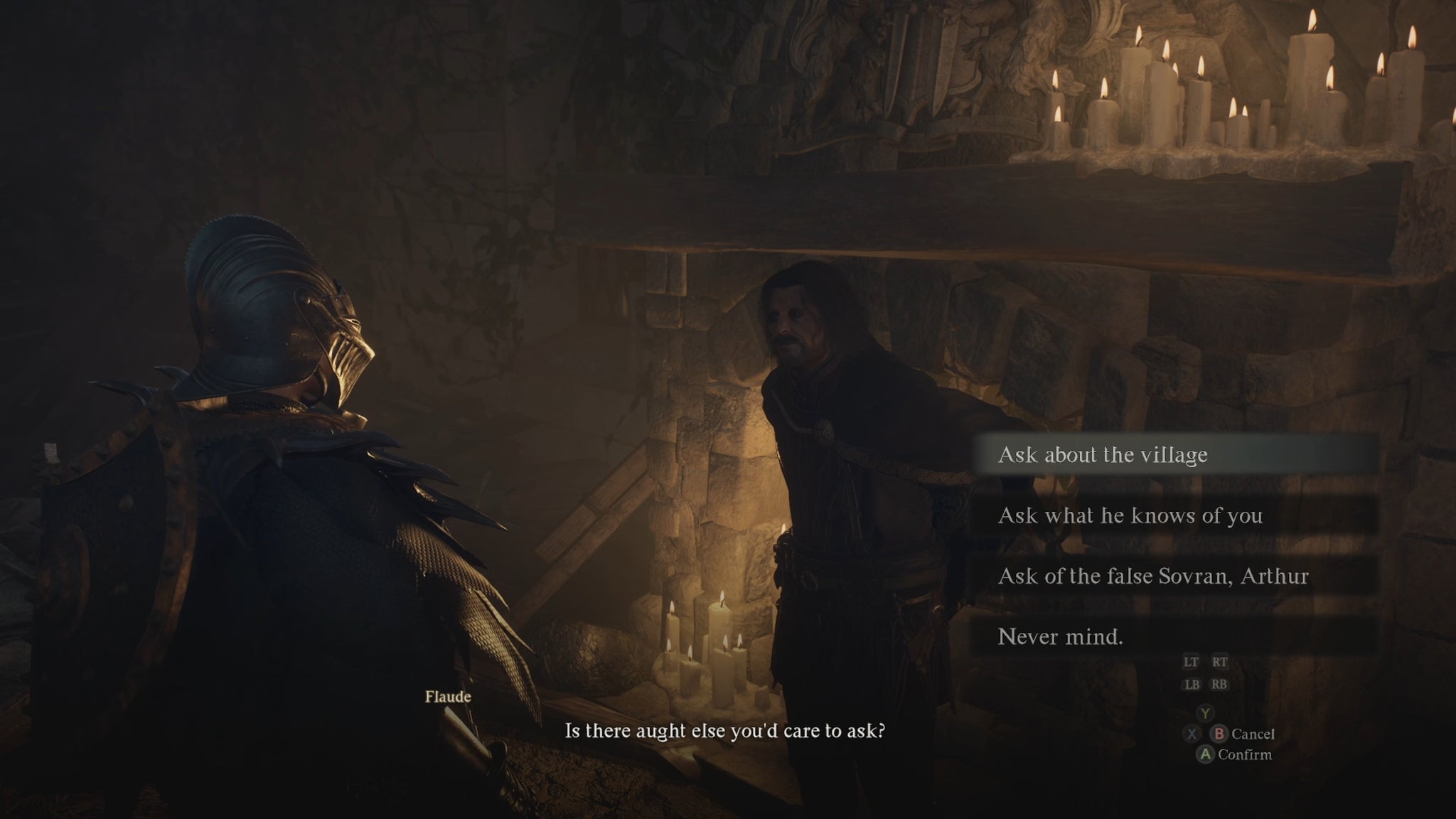 The player in Dragon's Dogma 2 speaks to Flaude in his manor. - 6