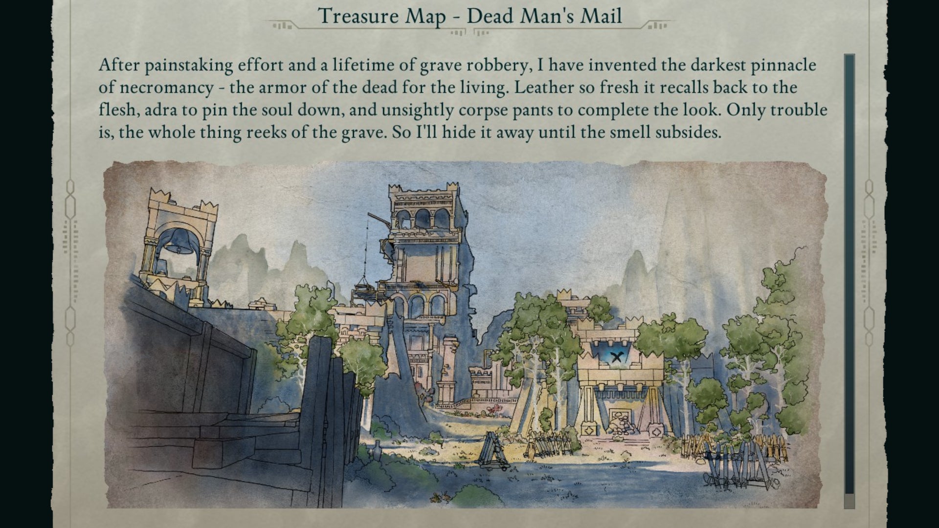 The Teasure Map for Dead Man's Mail in Avowed. - 28