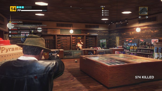 A shootout with the gun store owner in Dead Rising Deluxe Remaster.