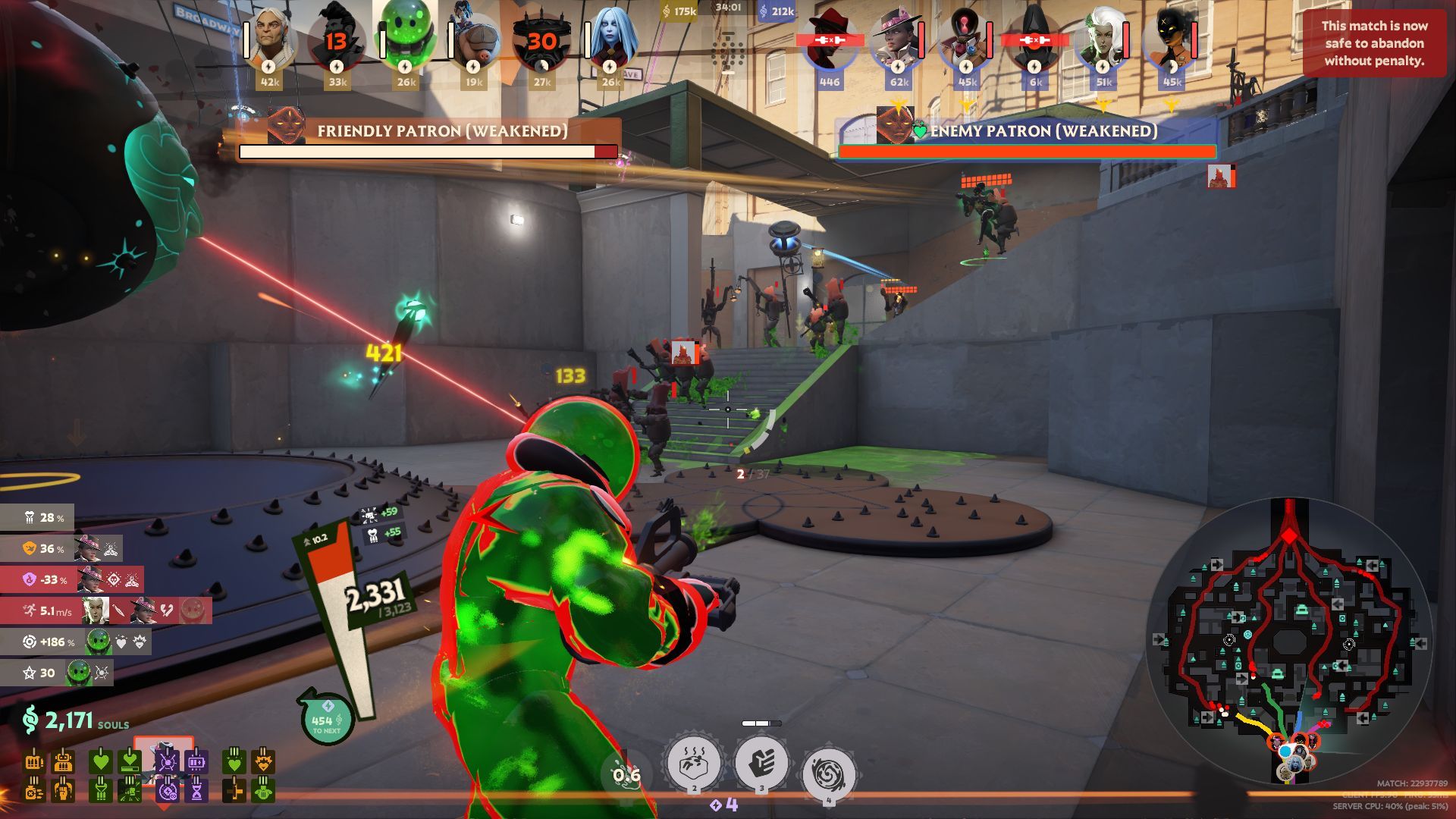 Viscous fends off enemy minions at the end of a losing battle. - 5