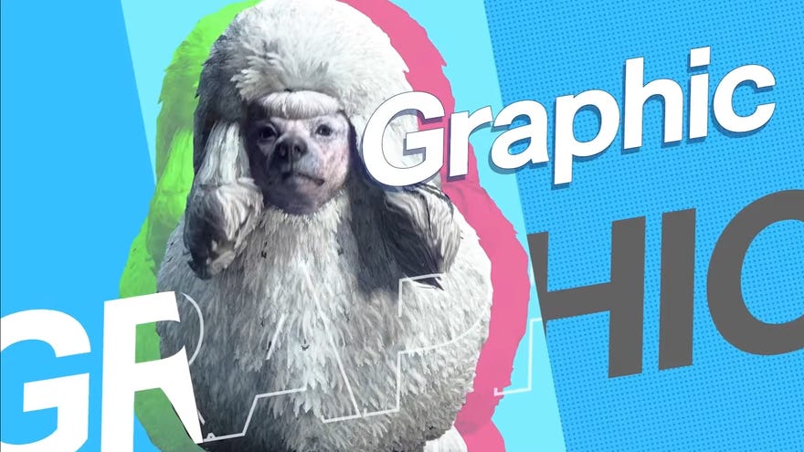 A small dog with the word ‘graphic’ next to it from the Dead Rising Deluxe Remaster