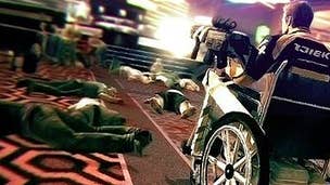 Dead Rising 2 screens show swords, guns, wheelchair