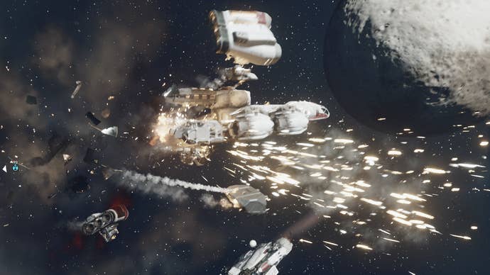 An image of a ship exploding in Starfield