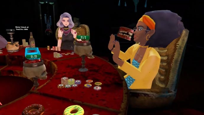 A player in a deadly card game loses her teeth because of a wrong bet.