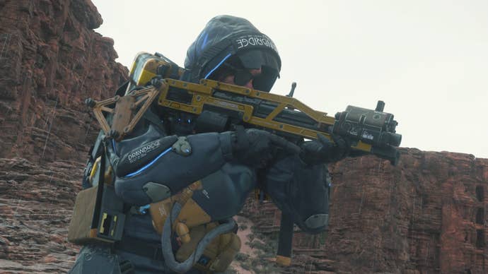 death stranding 2 sam aiming shotgun