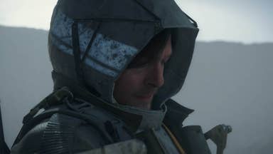 death stranding 2 sam with hood up