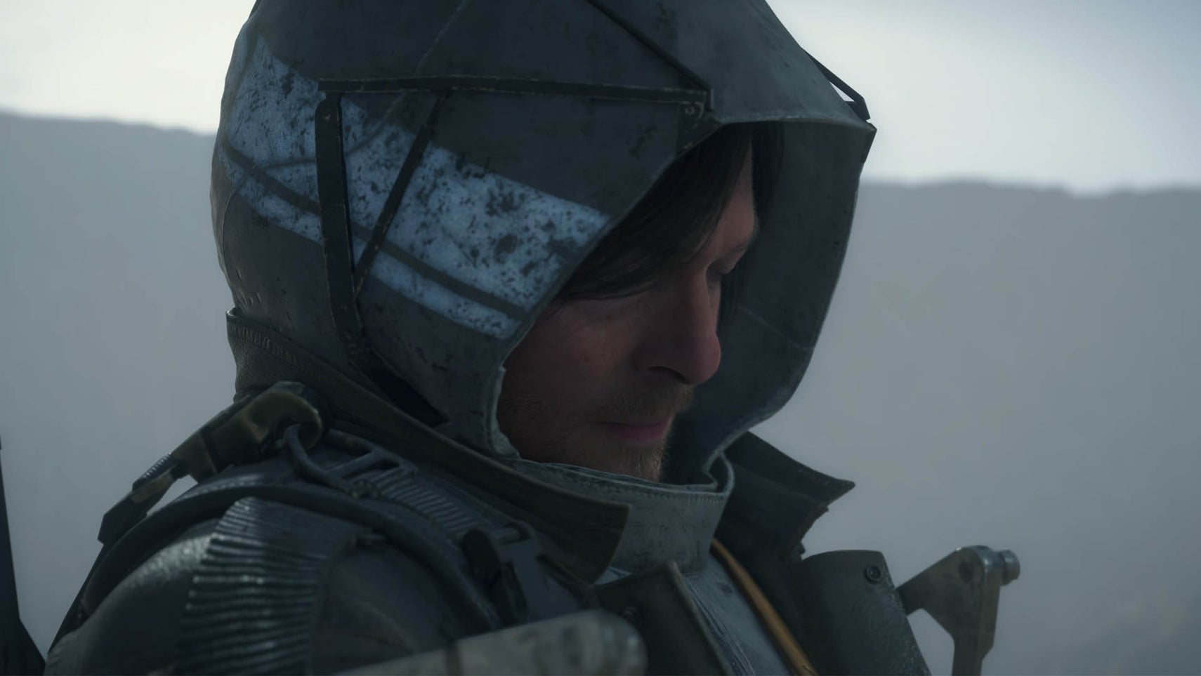 death stranding 2 sam with hood up
