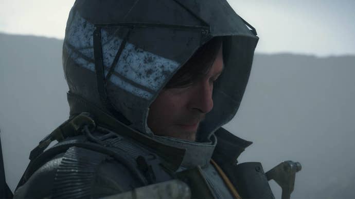 death stranding 2 sam with hood up