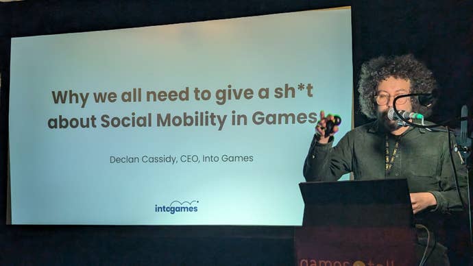 Declan Cassidy of Into Games gives a talk at Games Talks Live.
