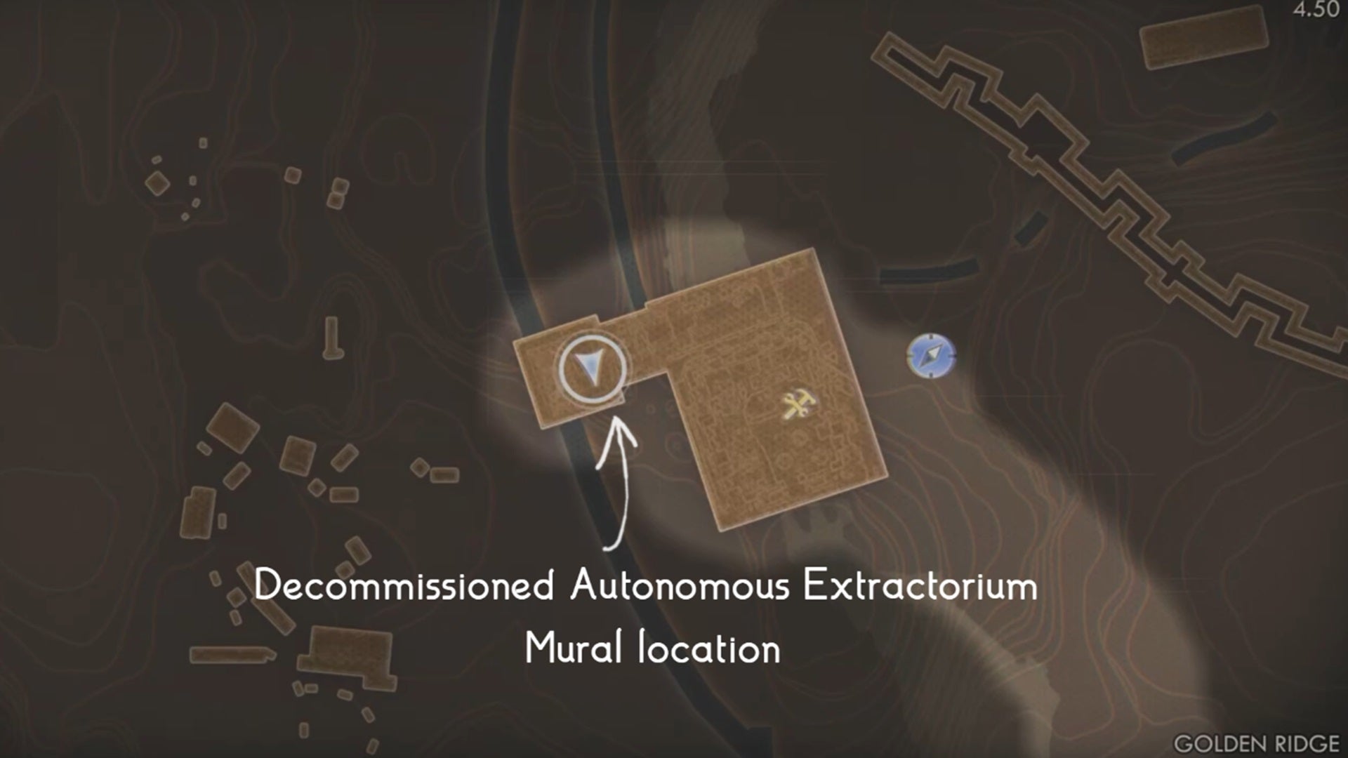 A map showing the location of the Decommissioned Autonomous Extractorium Mural in The Outer Worlds 2. - 6