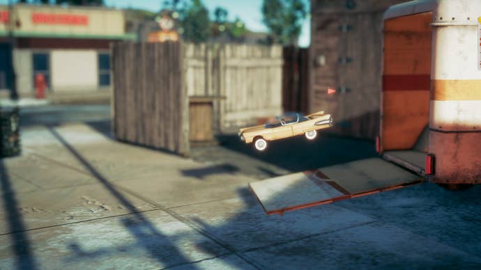 A distant power car flies retired of the backmost of a motortruck successful Deliver At All Costs.