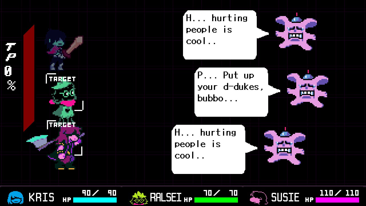 Combat in a Deltarune Chapter 1 screenshot. - 3