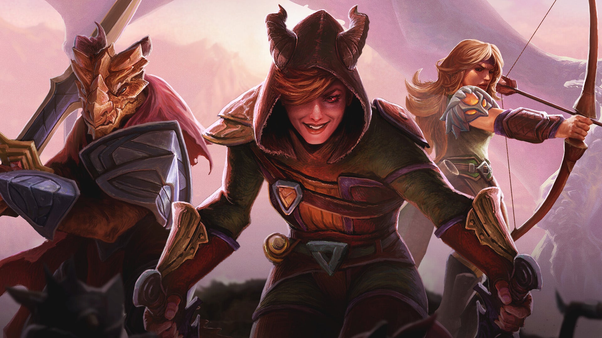 Fantasy characters stand ready to fight in key art for Demeo x Dungeons & Dragons: Battlemarked. - 1