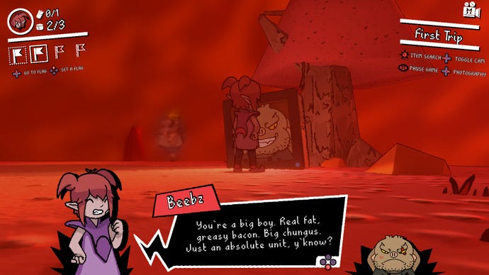 A demon teases another demon in Demon Turf