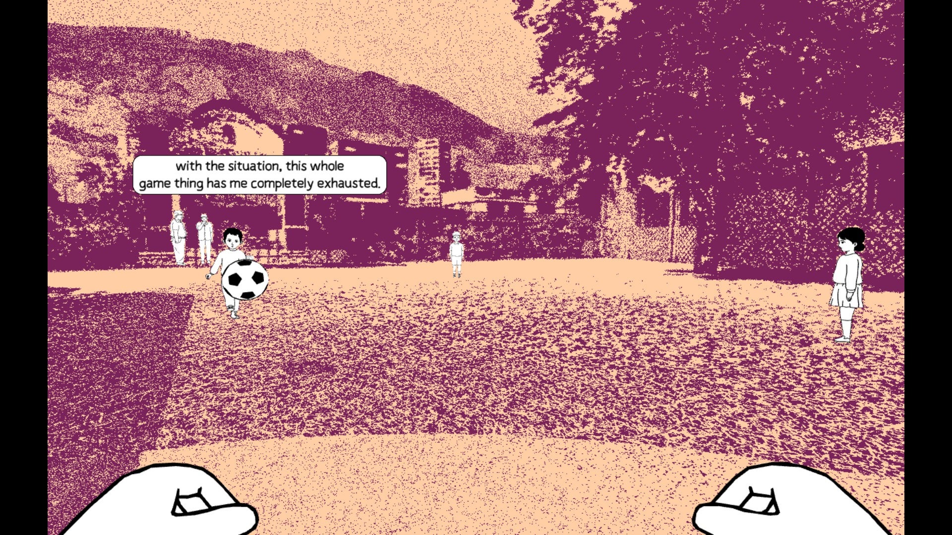 Some kids kick a ball around in a park in Despelote. - 4