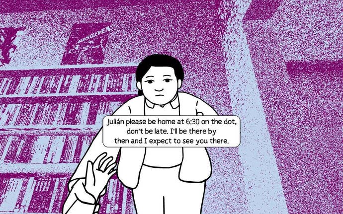 Despelote screenshot showing your mother warning you that you must return at 6:30pm sharp