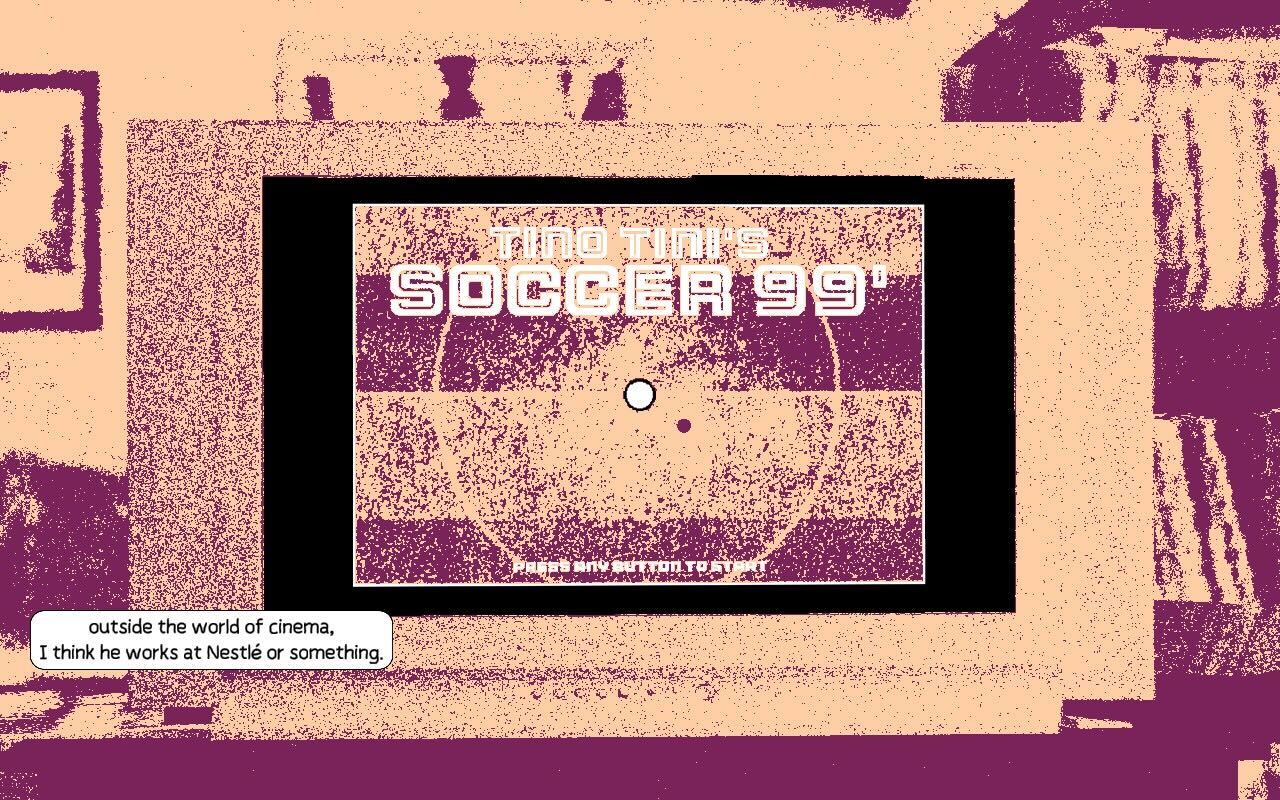 Despelote screenshot showing your TV with a football video game on it