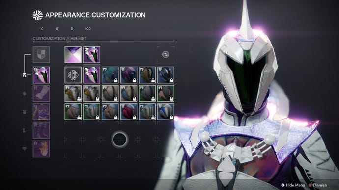 A peek at Destiny 2’s appearance customisation screen coming with Armor Synthesis.